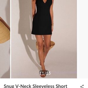 Commense Black V-Neck Mini Dress